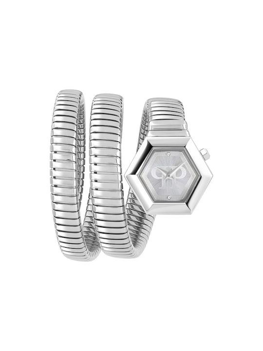 Philipp Plein Γυναικείο Ρολόι 28mm Μπαταρίας με Γκρι Μεταλλικό Μπρασελέ