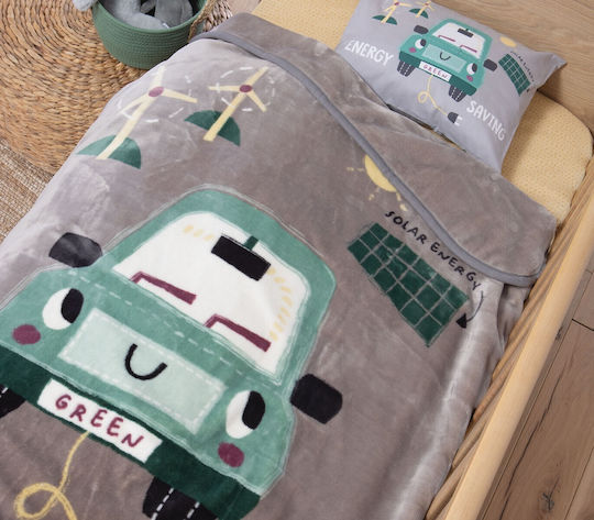 Nef-Nef Homeware Blanket Nursery Swaddling Blankets green car Velvet Green 75x100cm