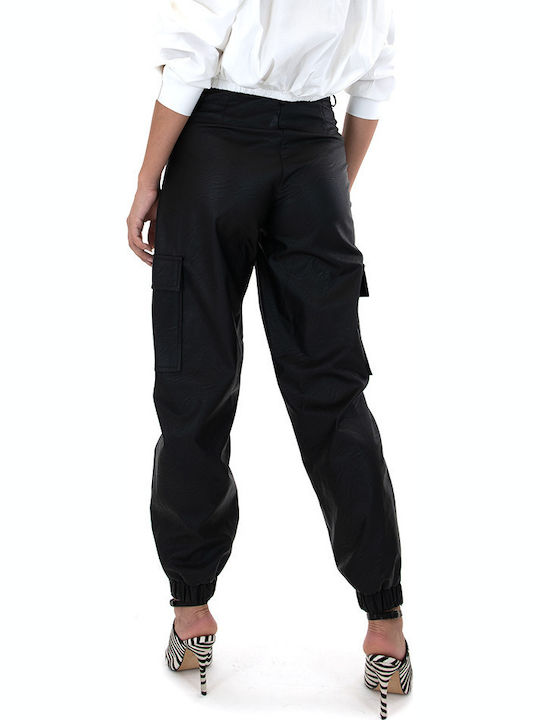 Moutaki Women's High-waisted Fabric Cargo Trous...