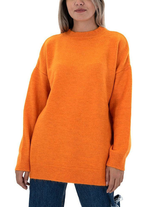 Tailor Made Knitwear Women's Long Sleeve Sport Tricotaje Sweater Orange -ORANGE