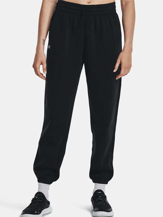 Ua Rival Παντελόνι Φόρμας με Λάστιχο Fleece Μαύρο