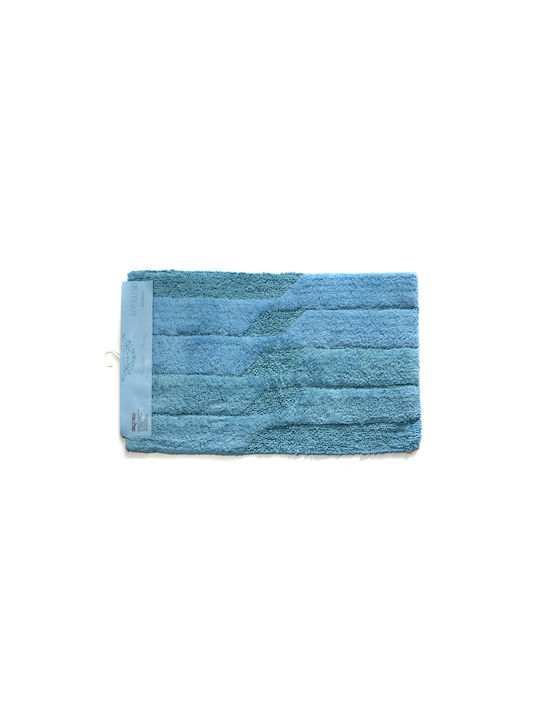 Chios Hellas Bath Mat Cotton Κοραλίνο 43088ΜΠ Blue 50x80cm