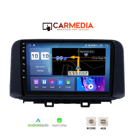 Carmedia Sistem Audio Auto pentru Hyundai Kona 2017+ (Bluetooth/USB/WiFi/GPS/Apple-Carplay/Android-Auto) cu Ecran Tactil 10"