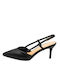 Plato Black Medium Heels with Strap