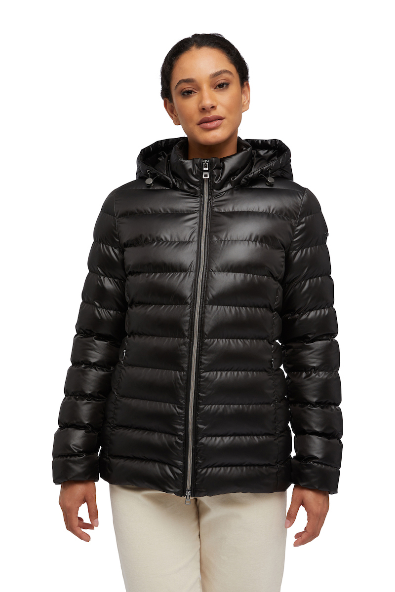 Geox Kurz Damen Puffer Jacke für Winter Schwarz W3628ZT3013F9000