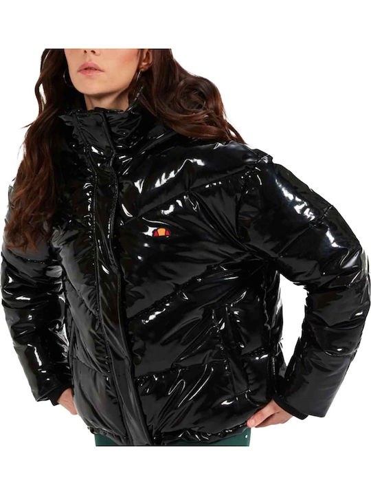 Women's Short Puffer Jacket for Winter Black