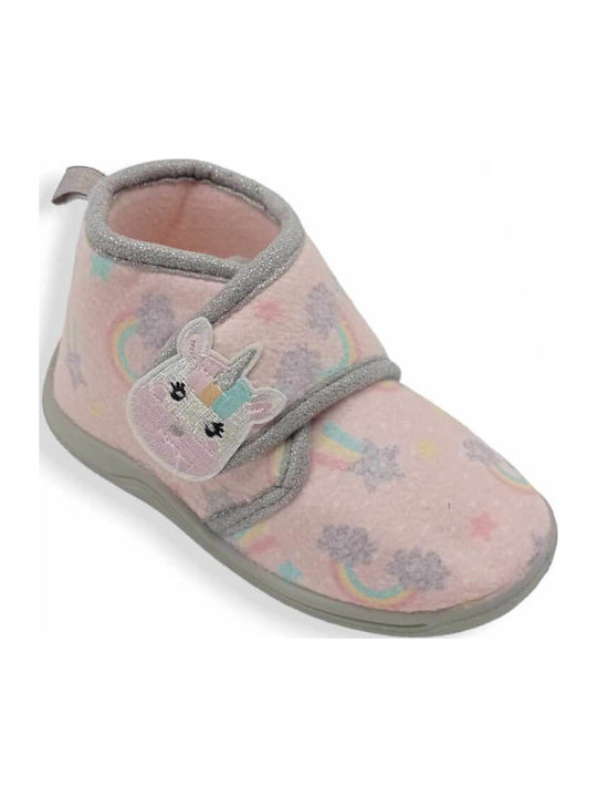 Kids Slippers Boots Beige Rainbow