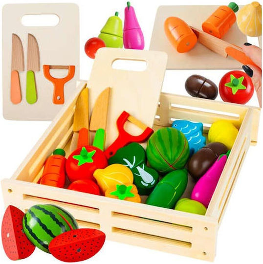 Fruit and Vegetable Wooden Toy for Ages 3+ 34 Pieces