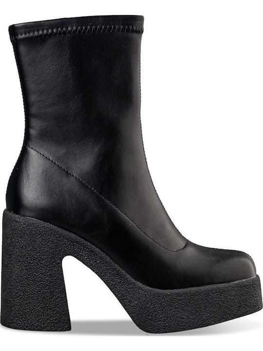 Women's Ankle Boots with High Heel Black