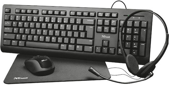 Trust Primo 4-in-1 Home Office Set Tastatur & Maus Set Englisch US