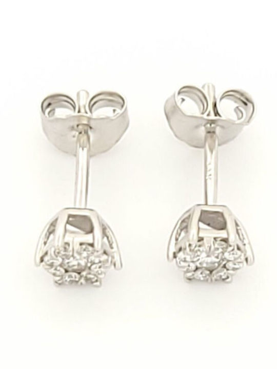 Metrongold Earrings made of White Gold with Diamond
