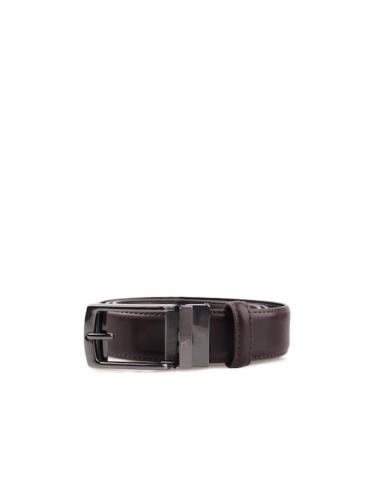 19V69 Men's Leather Belt Brown