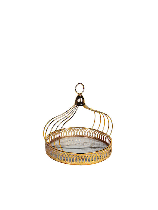 Keskor Metallic Round Decorative Tray 32x32x33cm