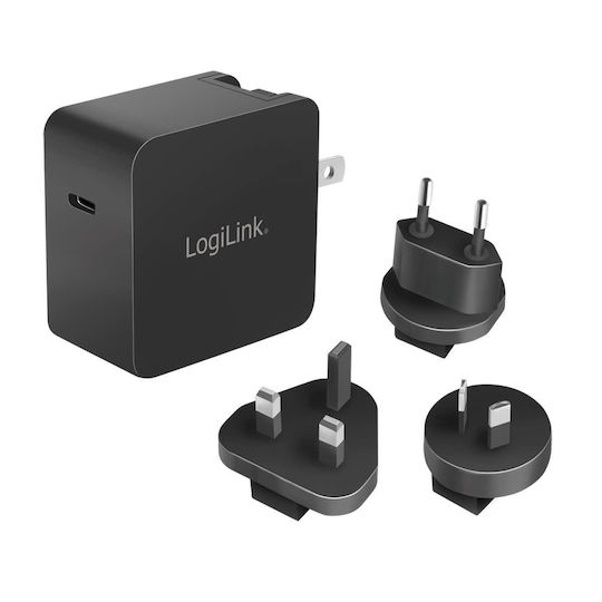 LogiLink Ladegerät ohne Kabel mit USB-C Anschluss Schwarzs (PA0302)