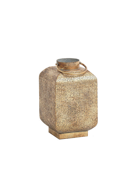 Zaros Metallic Lantern Gold 20.5x34.5x34.5cm