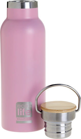 Ecolife Recyclable Bottle Thermos Stainless Steel BPA Free 500ml Pink
