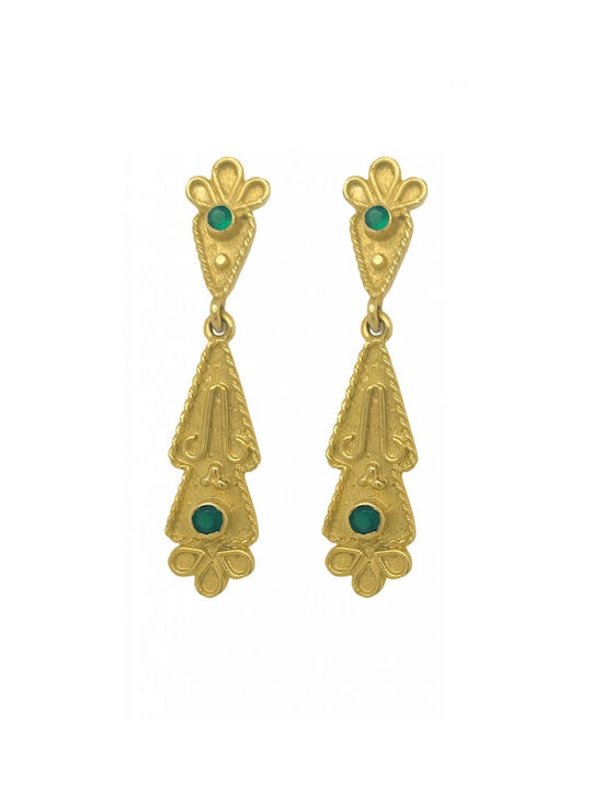 Mertzios.gr Earrings Dangling made of Gold 14K