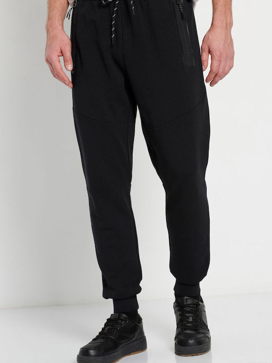 Funky Buddha Men's Sweatpants with Rubber Black