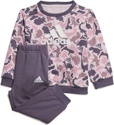 Adidas Essentials Allover Print Set Kids Sweatpants Lilac