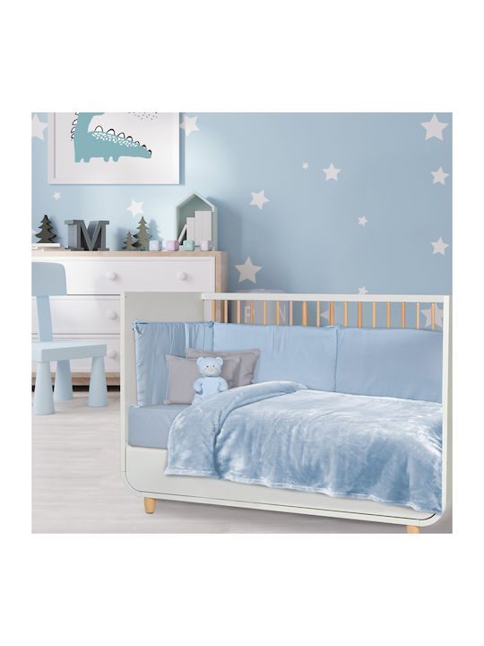 Das Home Decke Kinderbett Samt Hellblau 110x150cm