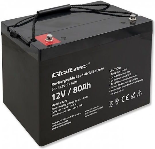 Qoltec Μπαταρία UPS με Χωρητικότητα 80Ah και Τάση 12V 53075