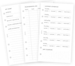 Filofax Страници За Замяна На Дневник Household Planner Бели