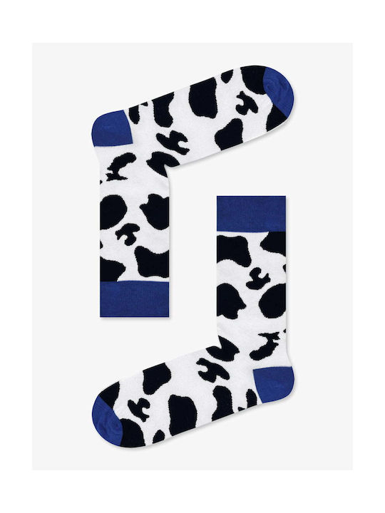 Axidwear Cow Print Socks White