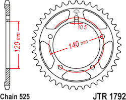 JT Sprockets Заден зъбен колело за Suzuki V-Strom 650 за Triumph Боневил / Дейтона / Скрамблер / Скорост ЧЕТИРИ