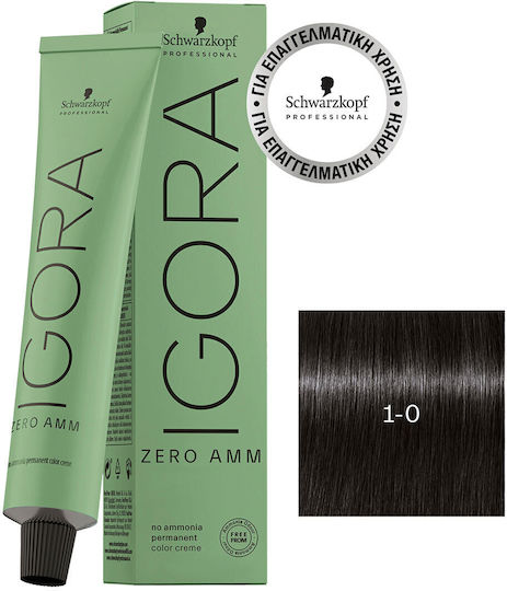 Schwarzkopf Igora Hair Dye Without Ammonia 1-0 Natural Black 60ml