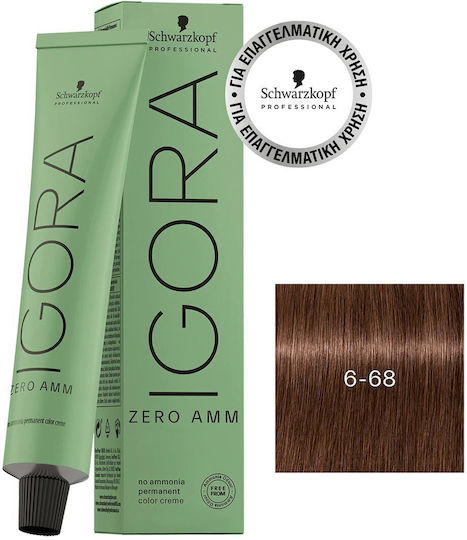 Schwarzkopf Igora Βαφή Μαλλιών Χωρίς Αμμωνία 6-68 Ξανθό Σκούρο Μαρόν Κόκκινο 60ml
