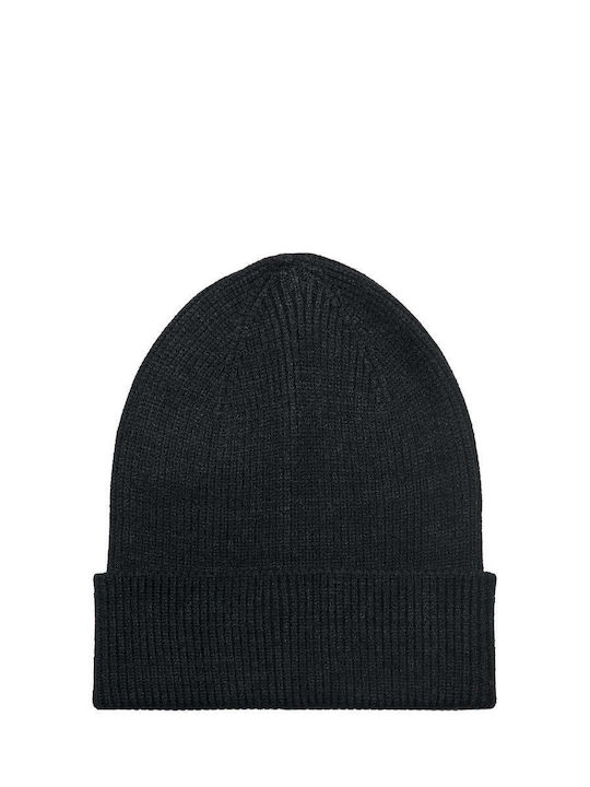 Only Beanie Unisex Σκούφος με Rib Πλέξη σε Μαύρο χρώμα