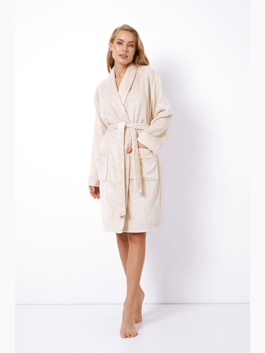 Aruelle Winter Women's Fleece Robe White