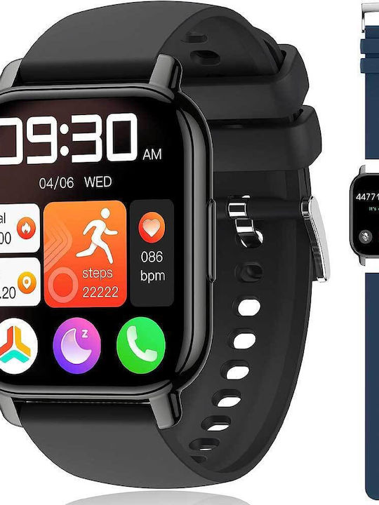 Popglory P66 Smartwatch Black Blue Skroutz.gr