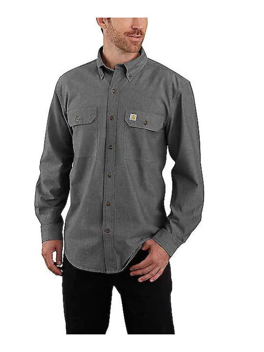 Carhartt Μακρυμάνικo Βαμβακερό Πουκάμισο Μαύρο