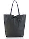 Leather Women's Bag Shopper Shoulder Black