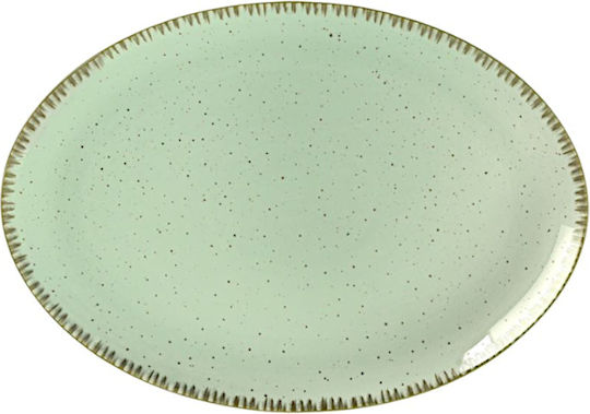 Dot Serving Platter Oval made of Porcelain Green 31x22cm