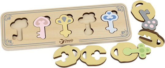Classic World Ταίριασμα Κλειδιών Educational Game Knowledge made of Wood