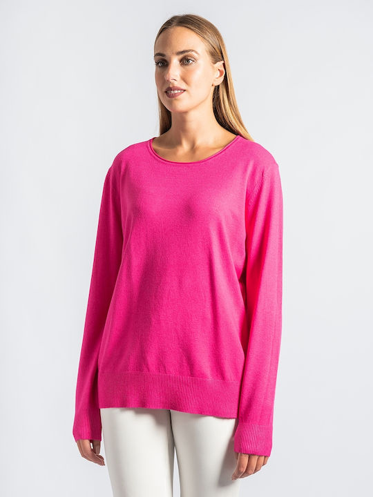 InShoes Women's Long Sleeve Pullover Fuchsia