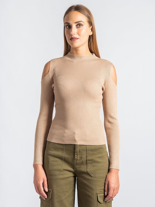 InShoes Women's Long Sleeve Sweater Brown