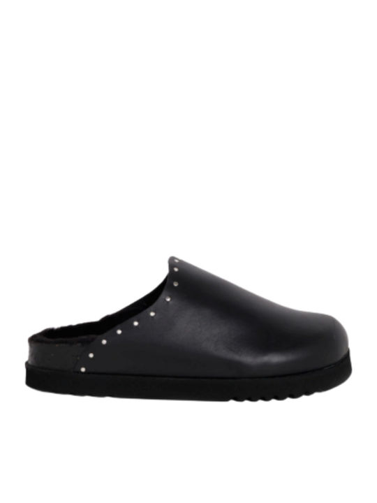 Flat Mules in Black Color