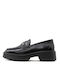Leather Women's Loafers in Black Color