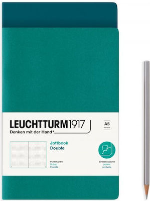 Leuchtturm1917 Jottbook Notebook A5 with Dots Emerald & Pacific Green