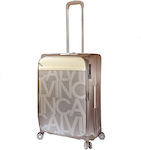 Calvin Klein Medium Travel Suitcase Beige-pink with 4 Wheels Height 67cm.