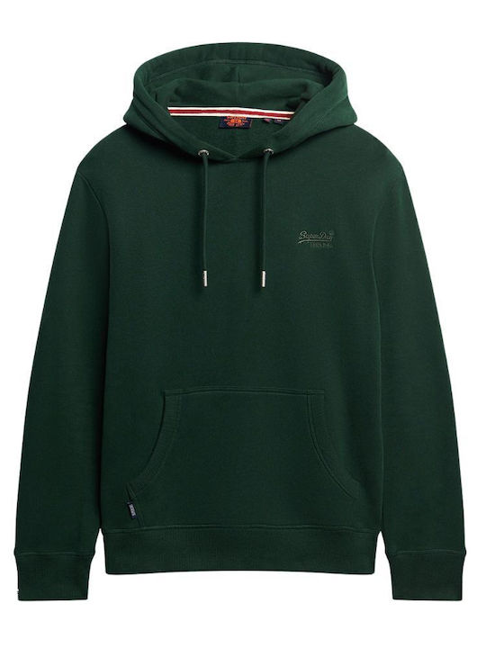 Superdry Φούτερ με Κουκούλα Πράσινο