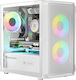 Logic Portos ARGB Mini Tower Computer Case with Window Panel White