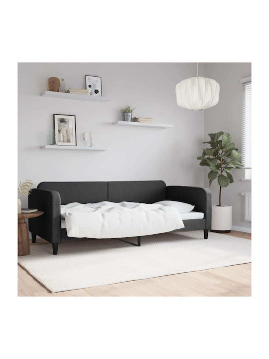 Sofa Bett Einzelbett Mit Stoff bezogen Schwarz ...