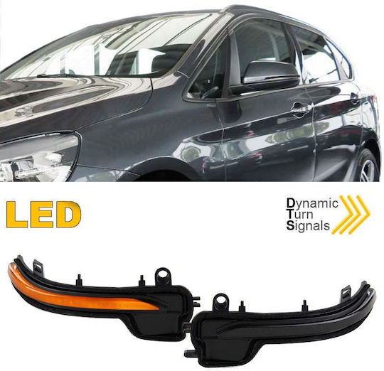 Carner Flash Lumini LED pentru BMW X1 F45 / F46 / X1 F48 F48 Oglindă fumurie 2buc