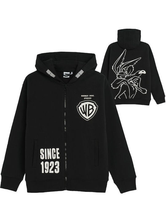 Cardigan pentru copii cu glugă Negru