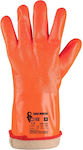 CXS PVC Safety Cotton Gloves Cold-Resistant Orange