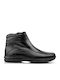 Leather Black Men's Boots with Zipper